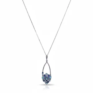 ATLANTIS MOSAIC GEMSTONE STERLING STATEMENT NECKLACE by Jwelfly