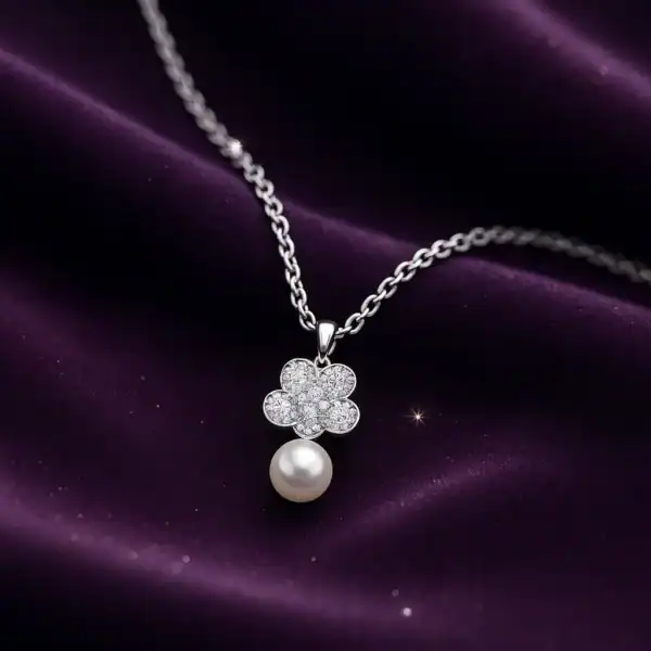 Clover Pearl Sterling Pendant - Image 2