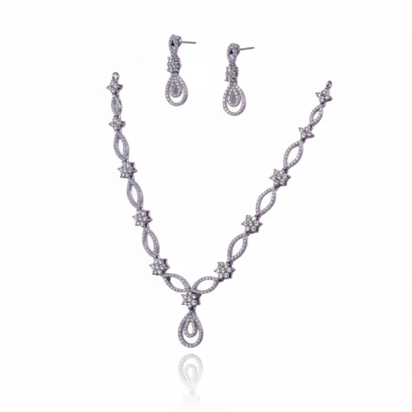 ETERNAL LACE STARBURST PAVÉ STERLING JEWELRY SET by Jwelfly