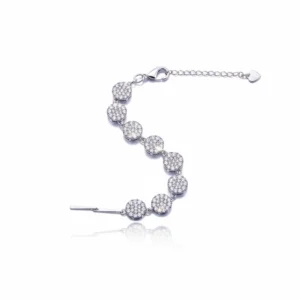 HALO CIRCLE PAVÉ CUBIC ZIRCONIA STERLING BRACELET by Jwelfly