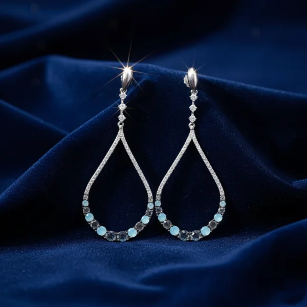 INFINITE SPARKLE PAVÉ CZ STERLING DROP EARRINGS - Image 2