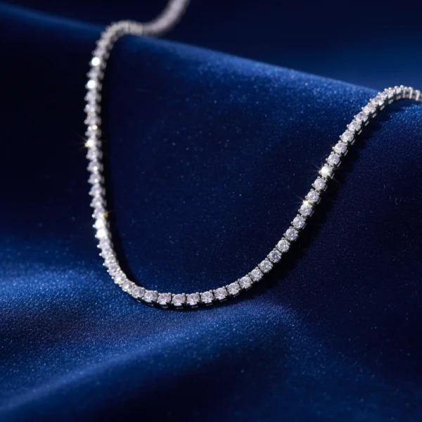 LAVENDER DREAM GRADUATED CZ TENNIS STERLING NECKLACE - Image 2