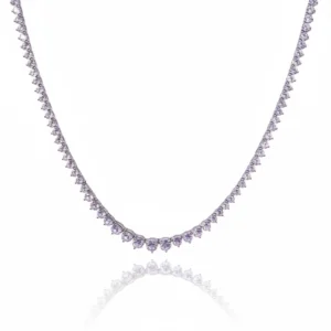 LAVENDER DREAM GRADUATED CZ TENNIS STERLING NECKLACE by Jwelfly
