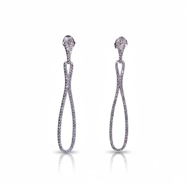 LUMINA CASCADE PAVÉ CUBIC ZIRCONIA STERLING DANGLE EARRINGS by Jwelfly