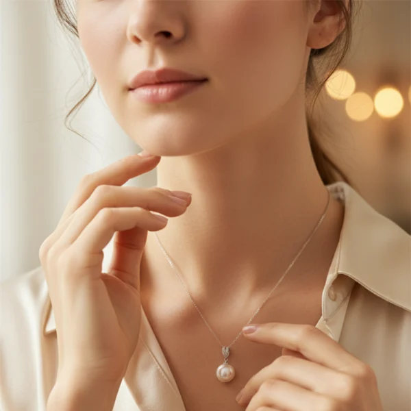 LUMINA DROP FRESHWATER PEARL STERLING NECKLACE by jwelfly