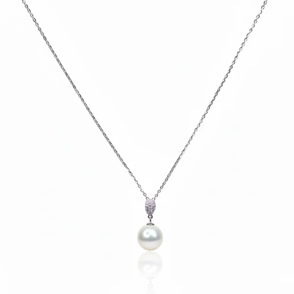 LUMINA DROP FRESHWATER PEARL STERLING NECKLACE by Jwelfly