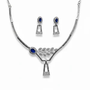 ROYAL BLISS SAPPHIRE LEAF STERLING JEWELRY SET by Jwelfly