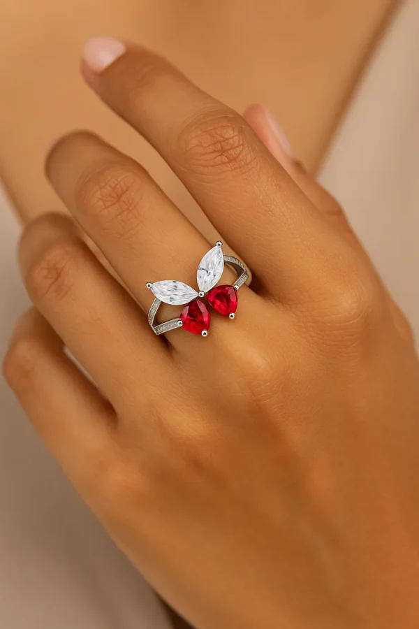 Ruby Flutter Sterling Ring - Image 3