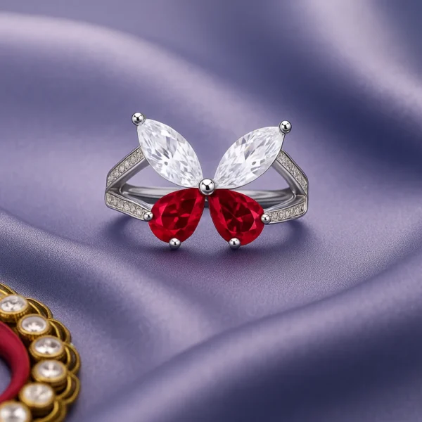 Ruby Flutter Sterling Ring - Image 2