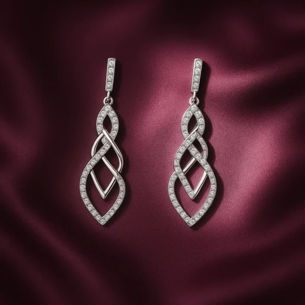 Twisted Ribbon Sterling Earrings - Image 2