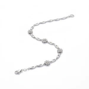 DAISY BLOOM CZ FLOWER CLUSTER STERLING BRACELET by Jwelfly