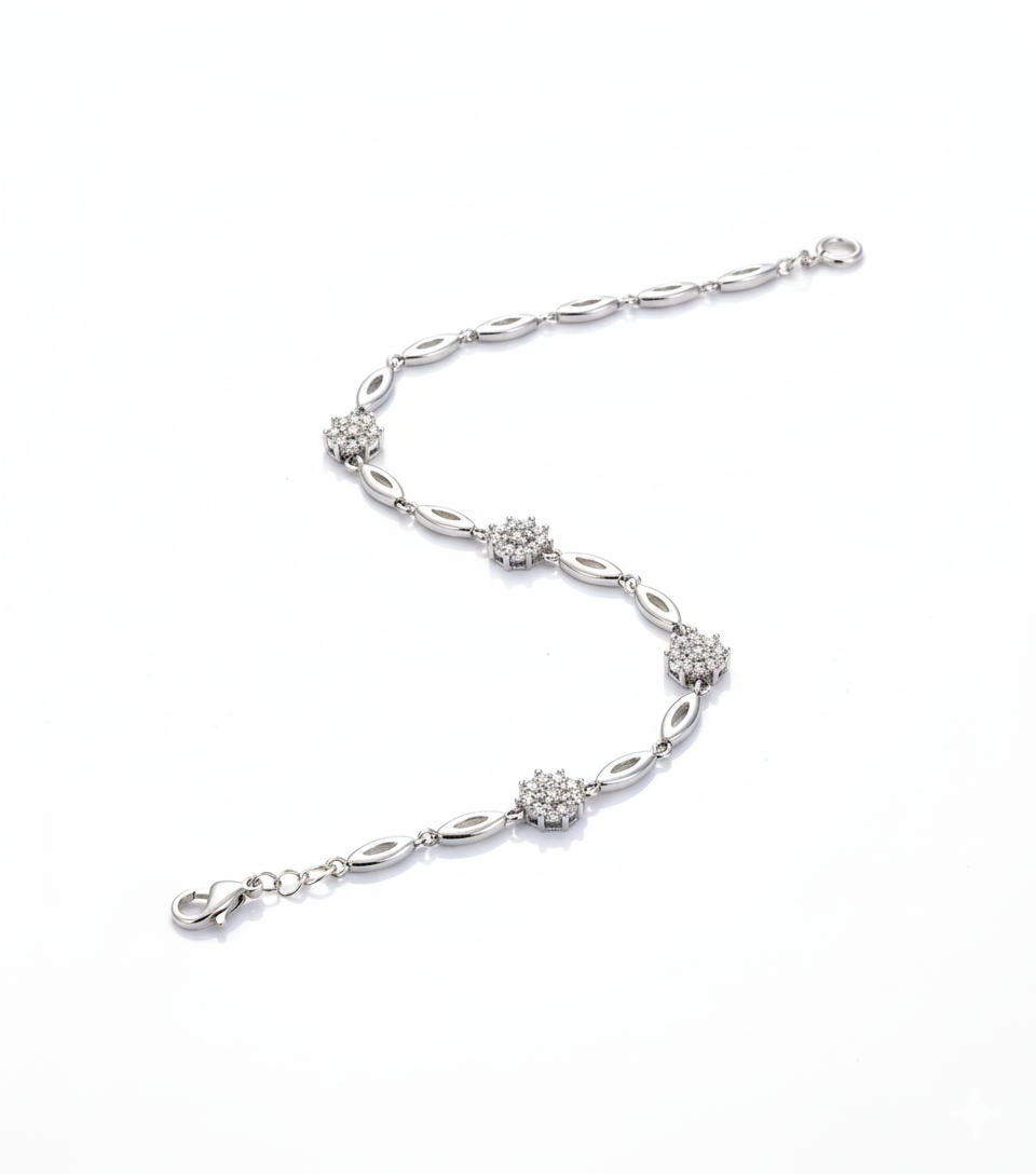 DAISY BLOOM CZ FLOWER CLUSTER STERLING BRACELET 1 DAISY BLOOM CZ FLOWER CLUSTER STERLING BRACELET by Jwelfly