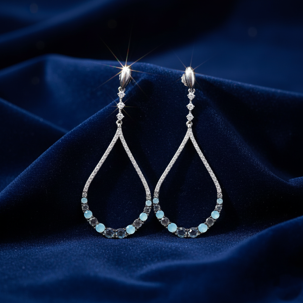 INFINITE SPARKLE PAVÉ CZ STERLING DROP EARRINGS 2 INFINITE SPARKLE PAVÉ CZ STERLING DROP EARRINGS - Image 2