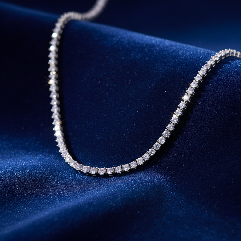 LAVENDER DREAM GRADUATED CZ TENNIS STERLING NECKLACE 2 LAVENDER DREAM GRADUATED CZ TENNIS STERLING NECKLACE - Image 2