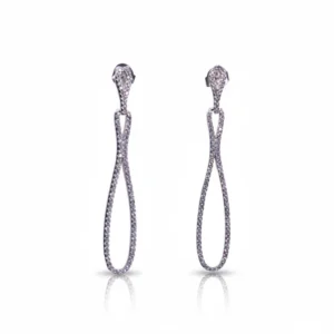 LUMINA CASCADE PAVÉ CUBIC ZIRCONIA STERLING DANGLE EARRINGS by Jwelfly