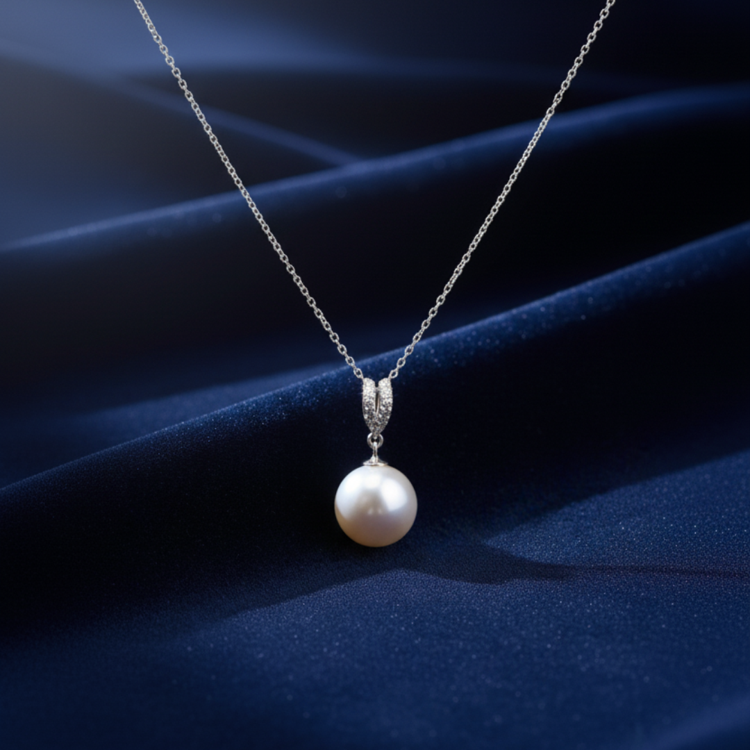 LUMINA DROP FRESHWATER PEARL STERLING NECKLACE 2 LUMINA DROP FRESHWATER PEARL STERLING NECKLACE - Image 2