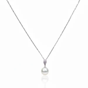 LUMINA DROP FRESHWATER PEARL STERLING NECKLACE by Jwelfly