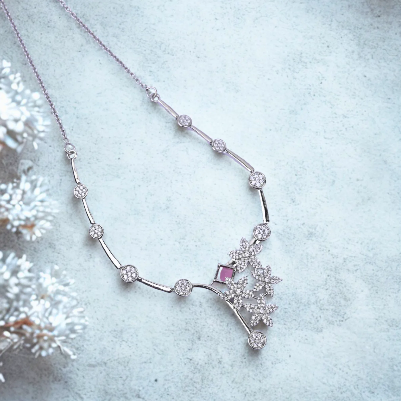 Petal Cascade Sterling Necklace - Image 2