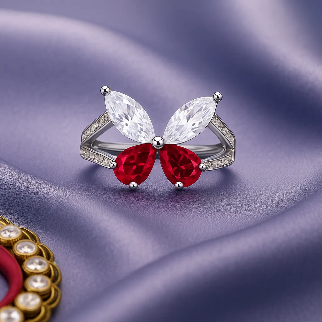 Ruby Flutter Sterling Ring - Image 2