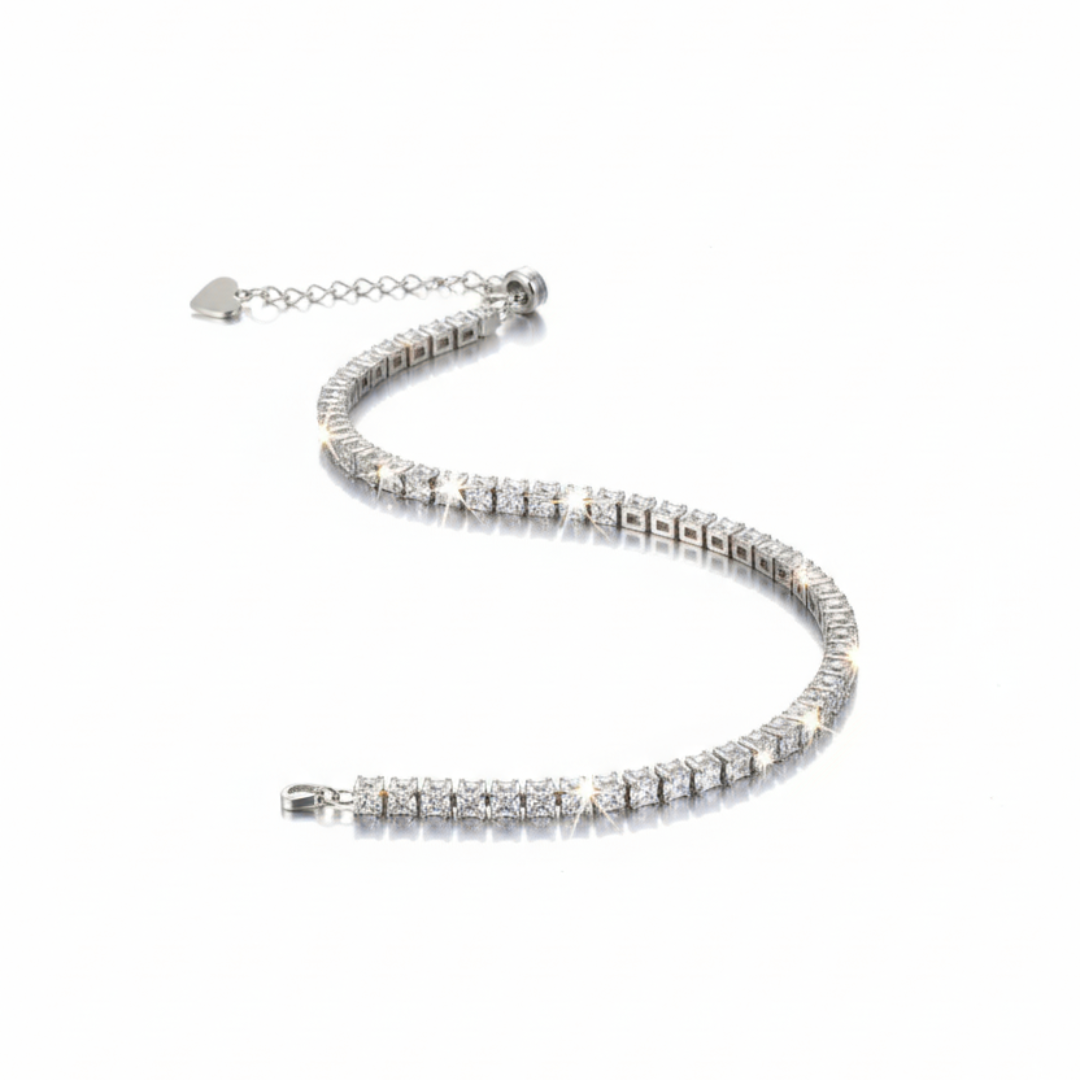 TIMELESS BRILLIANCE CZ TENNIS STERLING BRACELET by Jwelfly