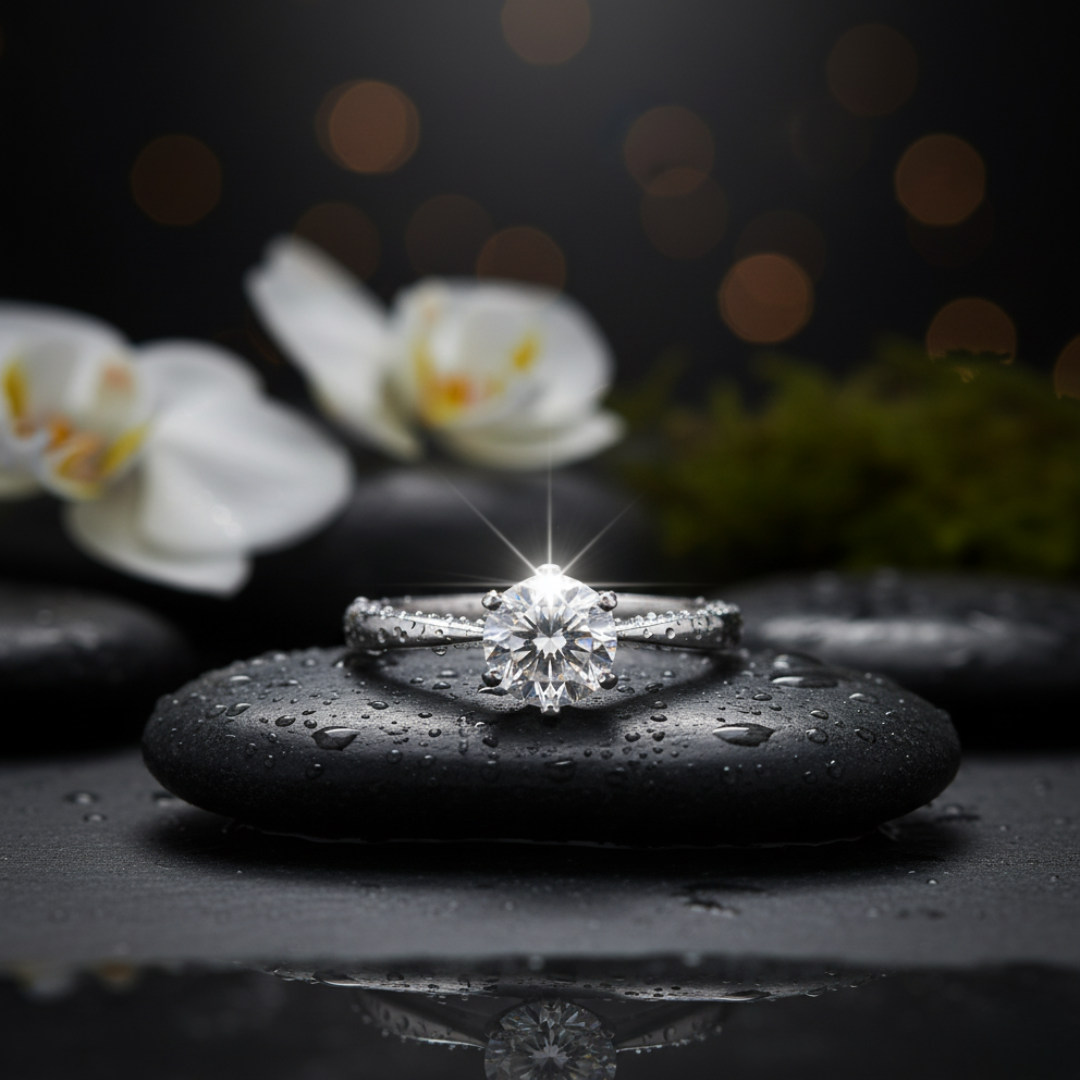 TIMELESS BRILLIANCE SIX-PRONG SOLITAIRE STERLING RING 2 TIMELESS BRILLIANCE SIX-PRONG SOLITAIRE STERLING RING - Image 2