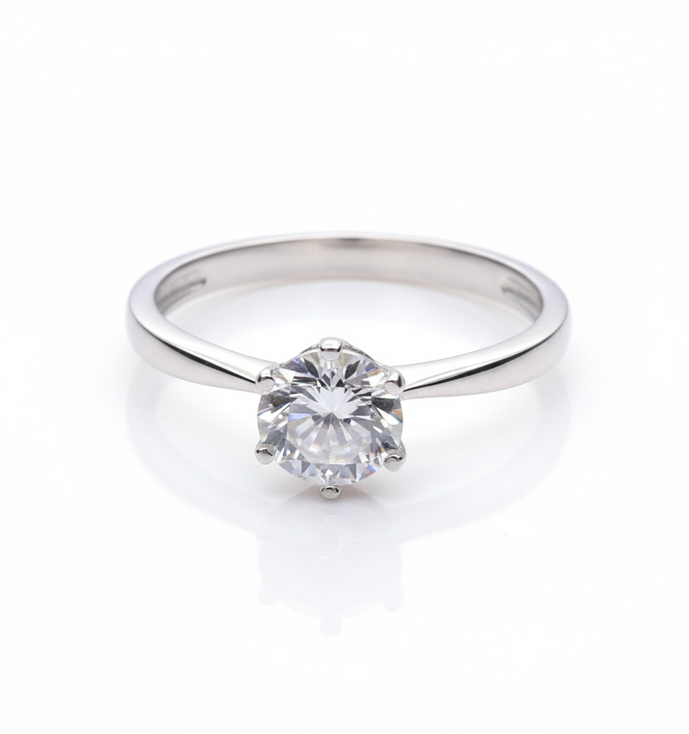 TIMELESS BRILLIANCE SIX-PRONG SOLITAIRE STERLING RING 1 TIMELESS BRILLIANCE SIX-PRONG SOLITAIRE STERLING RING by Jwelfly